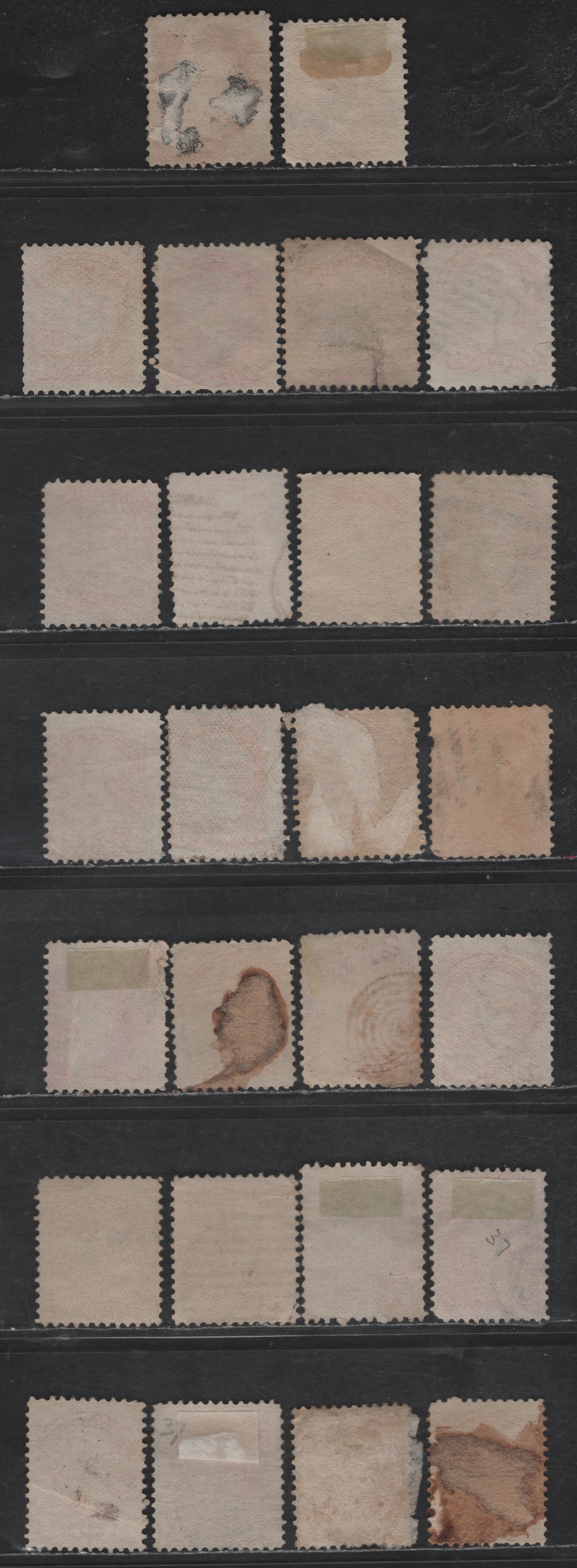 Lot 382 Canada SC#37 3c Dull Orange Red & Orange Red Queen Victoria, 1870-1893 Small Queen Issue, 26 Ungraded Singles, Mid to Late Montreal Printings, Various Papers, Perf 12, No Pos. Dots