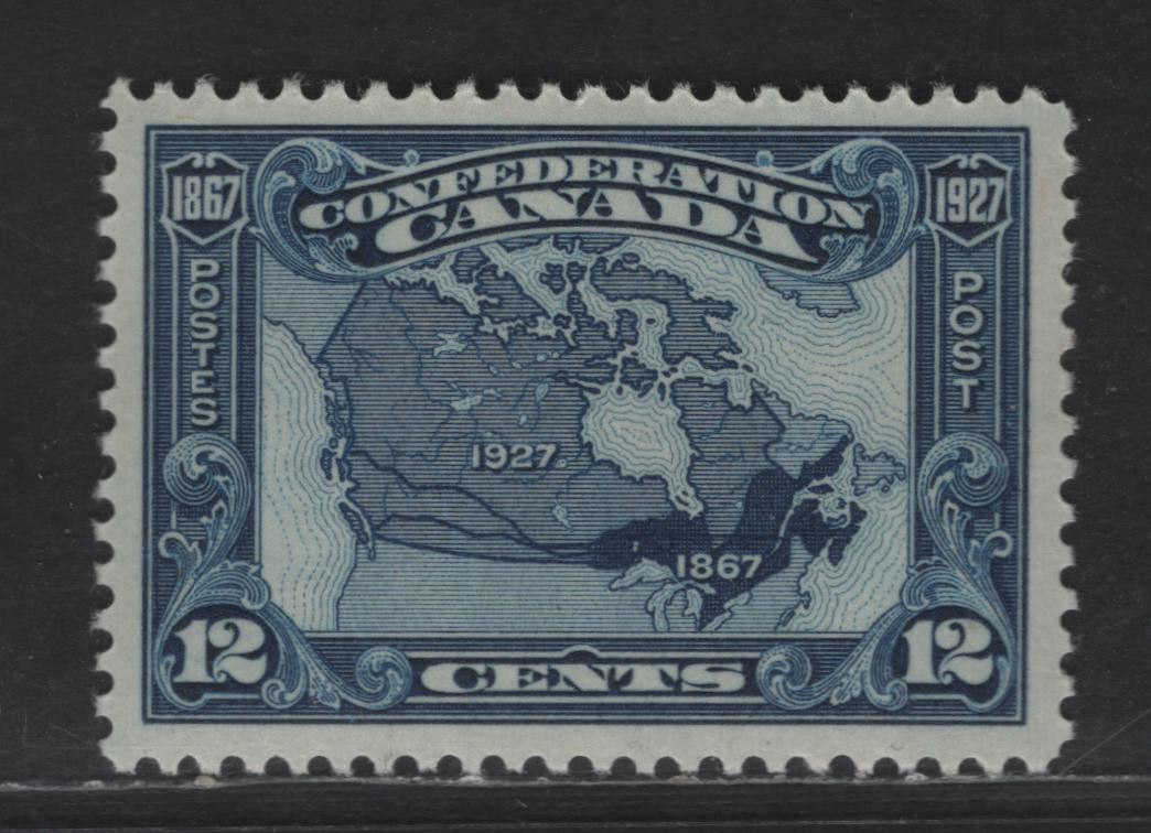 Lot 105 Canada SC#145 12c Dark Blue Map oF Canada, 1927 60th Anniv of Confederation Issue, A VFOG Single, Smooth Gum