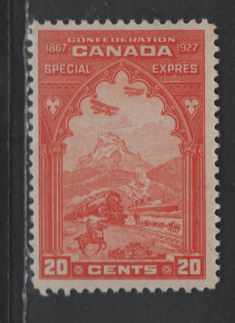 Lot 106 Canada SC#E3 20c - 10c Orange Train & Scene, 1927 Special Delivery Issue, A FOG Single, Streaky Gum