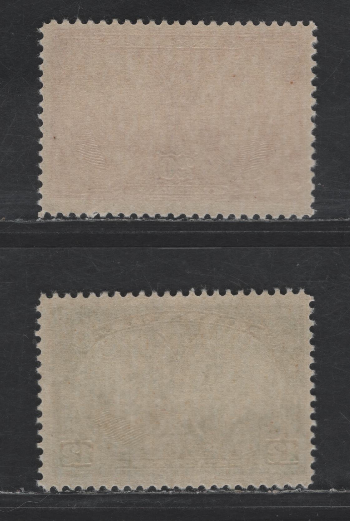 Lot 108 Canada SC#147-148 12c - 20c Green - Carmine Red Laurier & Macdonald - Baldwin & Lafontaine, 1927 Historical Issue, 2 FNH/OG SIngles, Streaky Gum