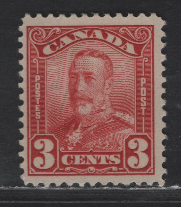 Lot 110 Canada SC#151 3c Bright Carmine Red King George V, 1928-1929 Scroll Issue, A FNH Single, Streaky Gum