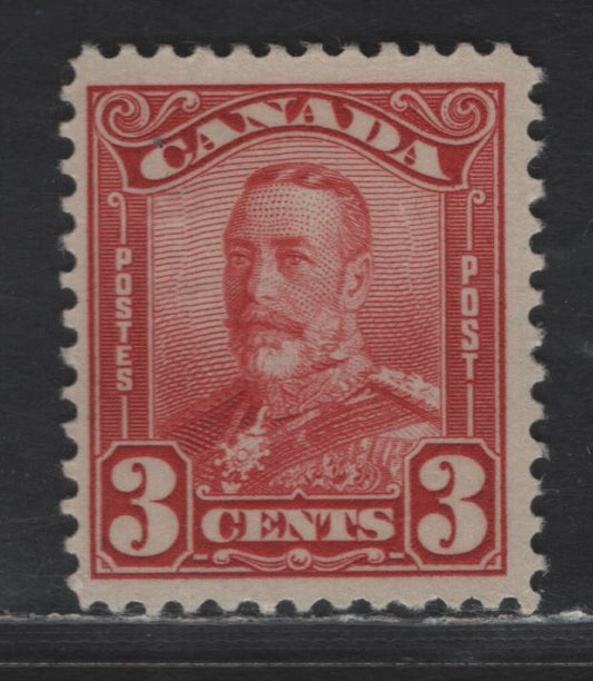Lot 110 Canada SC#151 3c Bright Carmine Red King George V, 1928-1929 Scroll Issue, A FNH Single, Streaky Gum