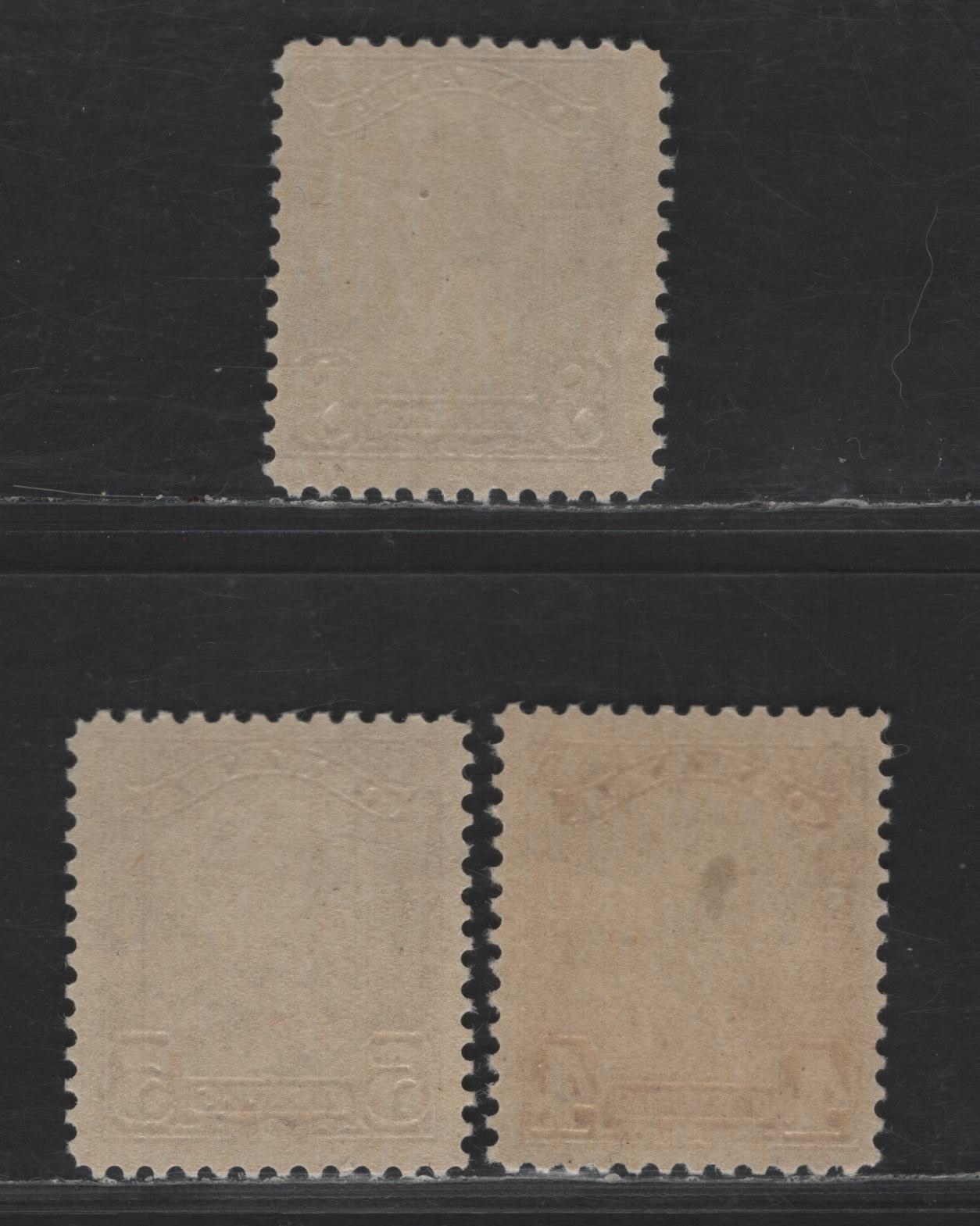 Lot 111 Canada SC#152-154 4c - 8c Bistre - Blue King George V, 1928-1929 Scroll Issue, 3 FNH Singles, Streaky & Smooth Gums