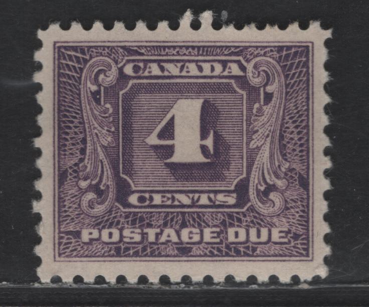 Lot 135 Canada SC#J8i 4c Dull Rosy Violet Numeral, 1930-1932 Second Postage Due, A VFOG Single, Deep Brownish Creamy Semi Glossy Gum
