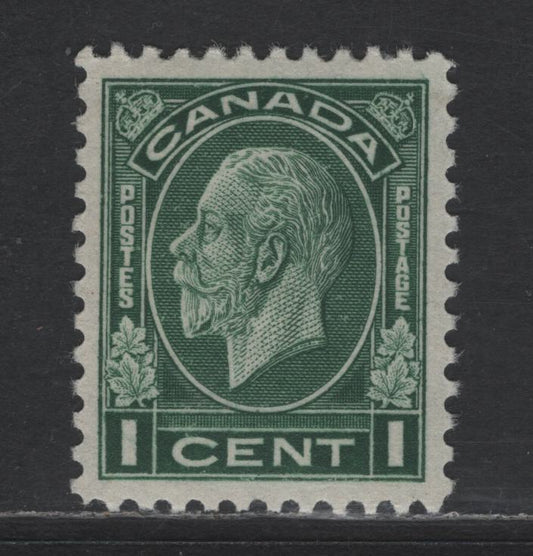 Lot 137 Canada SC#195 1c Deep Bright Green George V, 1932 Medallion Issue, A VFNH Single, Striated Cream Semi Glossy Gum With 4 Gum Breaker Ridges
