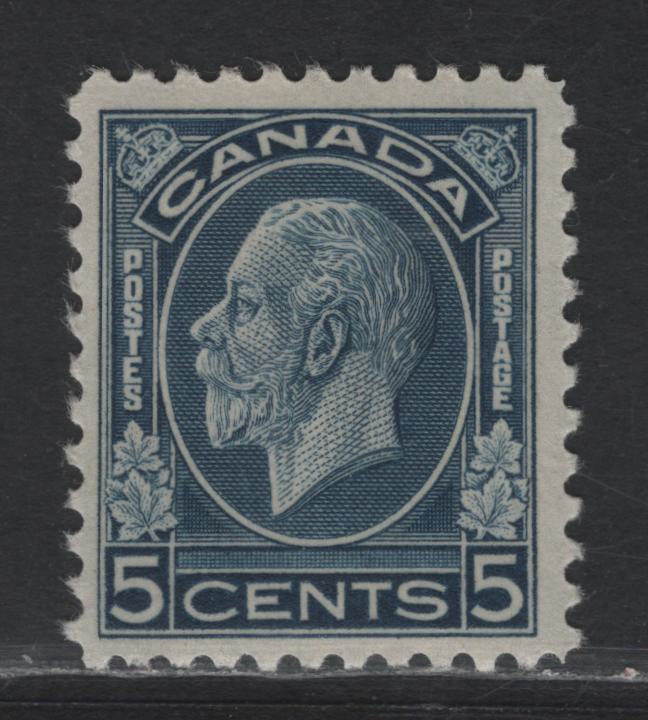 Lot 140 Canada SC#199 5c Dull Blue King George V, 1932 Medallion Issue, A FNH Single, Yellowish Creamy Gum With Satin Sheen