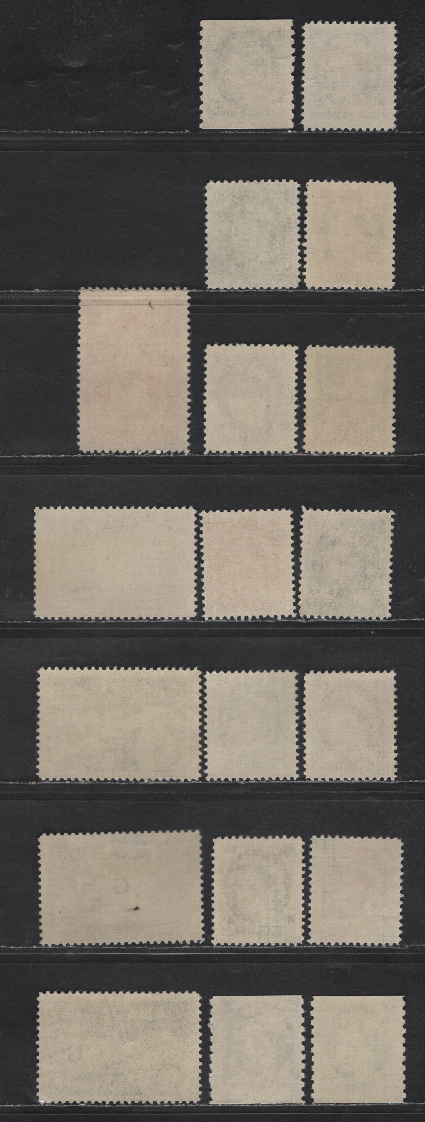 Lot 162 Canada SC#337/O45 1c - 25c Violet Brown - Vermillion Queen Elizabeth II, 1954-1956 Wilding & Official Issues, 20 F/VFNH/OG Singles, All NH Except #339-340 nad O44, Mixture of Horizontal Ribbed & Smooth Papers