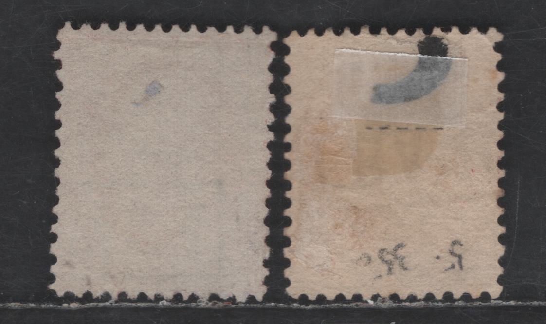 Lot 168 Netherlands SC#5 10c Lake & Brownish Lake King William III, 1864 King William III Issue, 2 Fine/Very Fine Used Singles, Medium & Thick Papers
