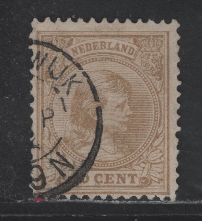 Lot 198 Netherlands SC#49a 50c Bistre Princess Wilhelmina, 1891-1894 Princess Wilhelmina Issue, A Fine Used Single