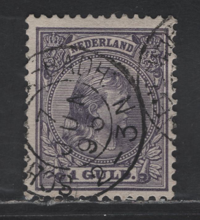 Lot 199 Netherlands SC#50 1g Gray Violet Princess Wilhelmina, 1891-1894 Princess Wilhelmina Issue, A Very Fine Used Single