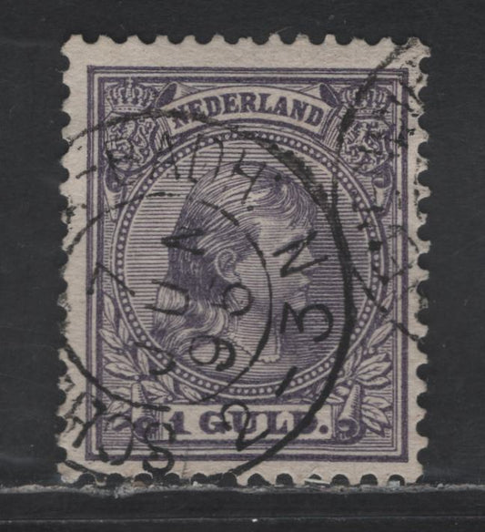 Lot 199 Netherlands SC#50 1g Gray Violet Princess Wilhelmina, 1891-1894 Princess Wilhelmina Issue, A Very Fine Used Single