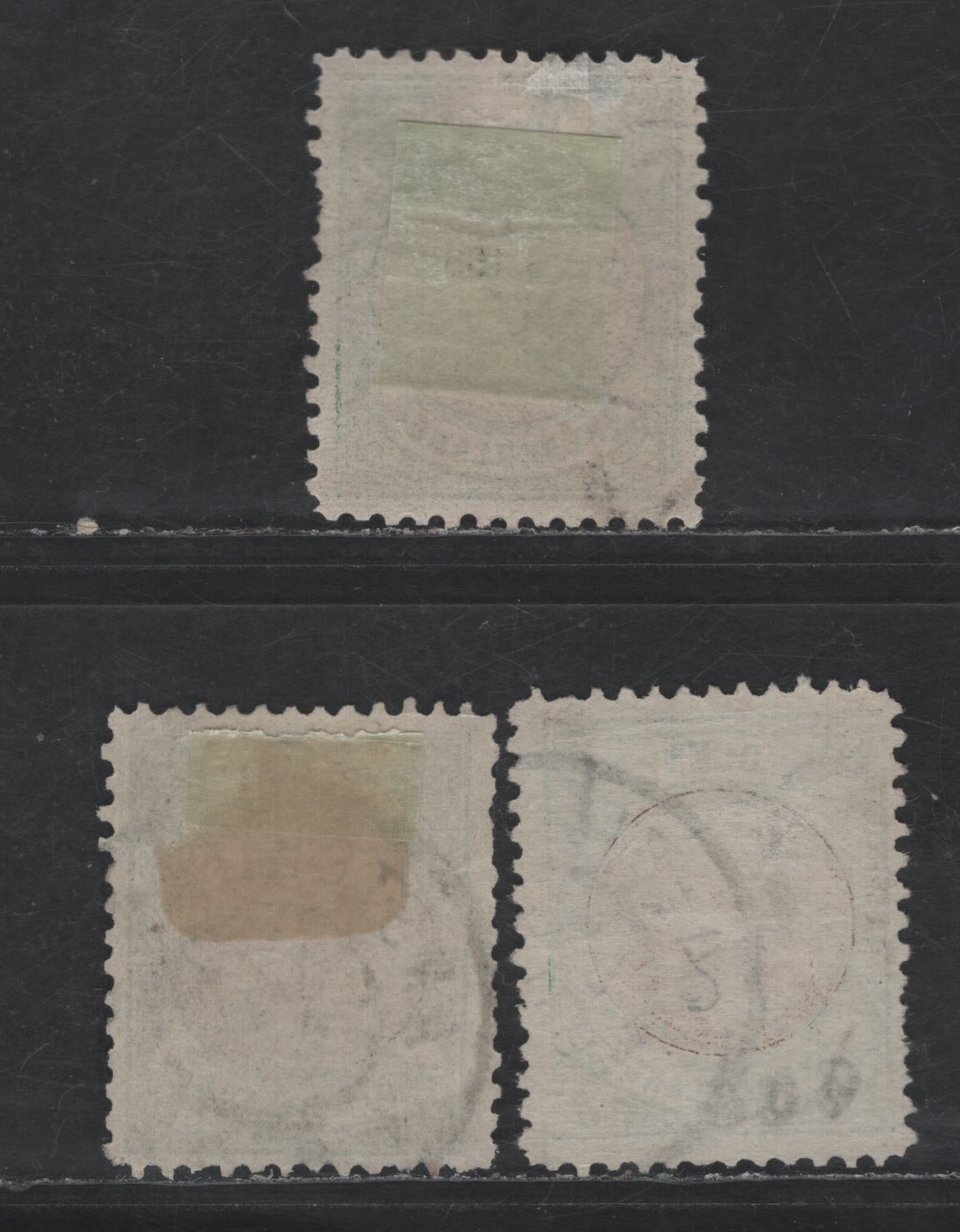 Lot 201 Netherlands SC#51 50c Emerald & Yellow Brown Princess Wilhelmina, 1893-1896 Princess Wilhelmina Issue, 3 Fine Used Singles, 3 Different Frame & Vignette Shades, One With Very Minor Hinge Thin