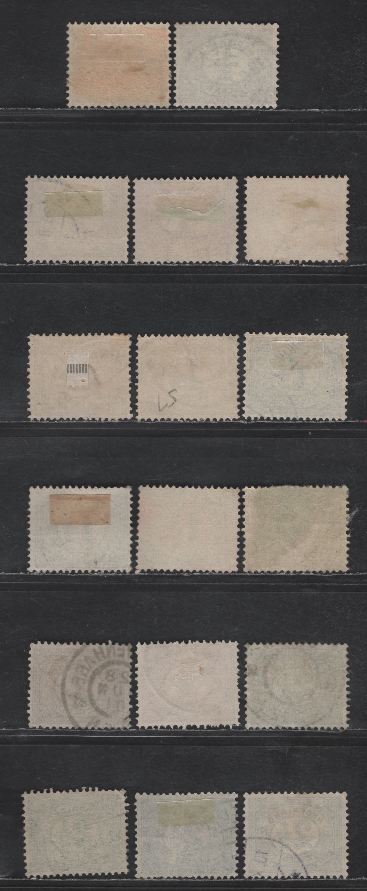 Lot 203 Netherlands SC#55-60 1/2c - 2.5c Violet - Deep Green Queen Wilhelmina, 1898-1924 Queen Wilhelmina Issue, 17 Very Fine Used Singles