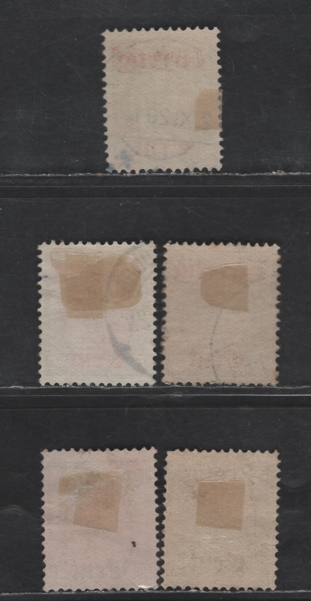 Lot 220 Netherlands SC#102-103 40c on 30c - 60c Lilac & Gray Queen Wilhelmina, 1919 Surcharged Issue, 5 Fine/Very Fine Used Singles