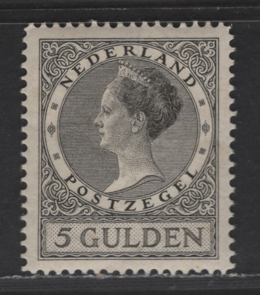 Netherlands SC#163a 5g Gray Black Queen Wilhelmina, 1925-1930 Queen Wilhelmina Issue, A VFNH Single, Light Diagonal Gum Bend, Perf 11.5