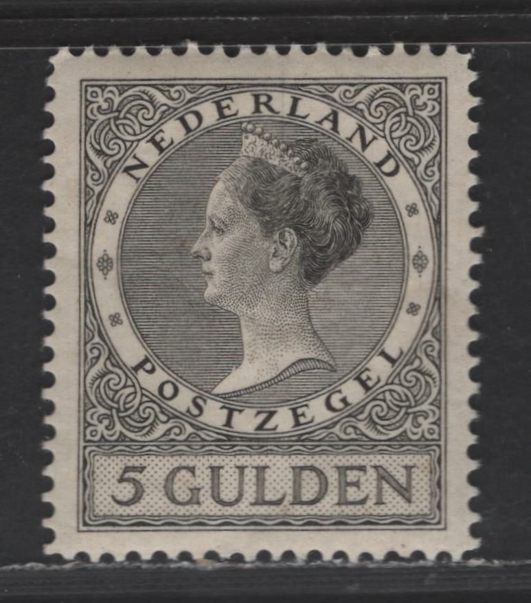 Lot 232 Netherlands SC#163a 5g Gray Black Queen Wilhelmina, 1925-1930 Queen Wilhelmina Issue, A VFNH Single, Light Diagonal Gum Bend, Perf 11.5