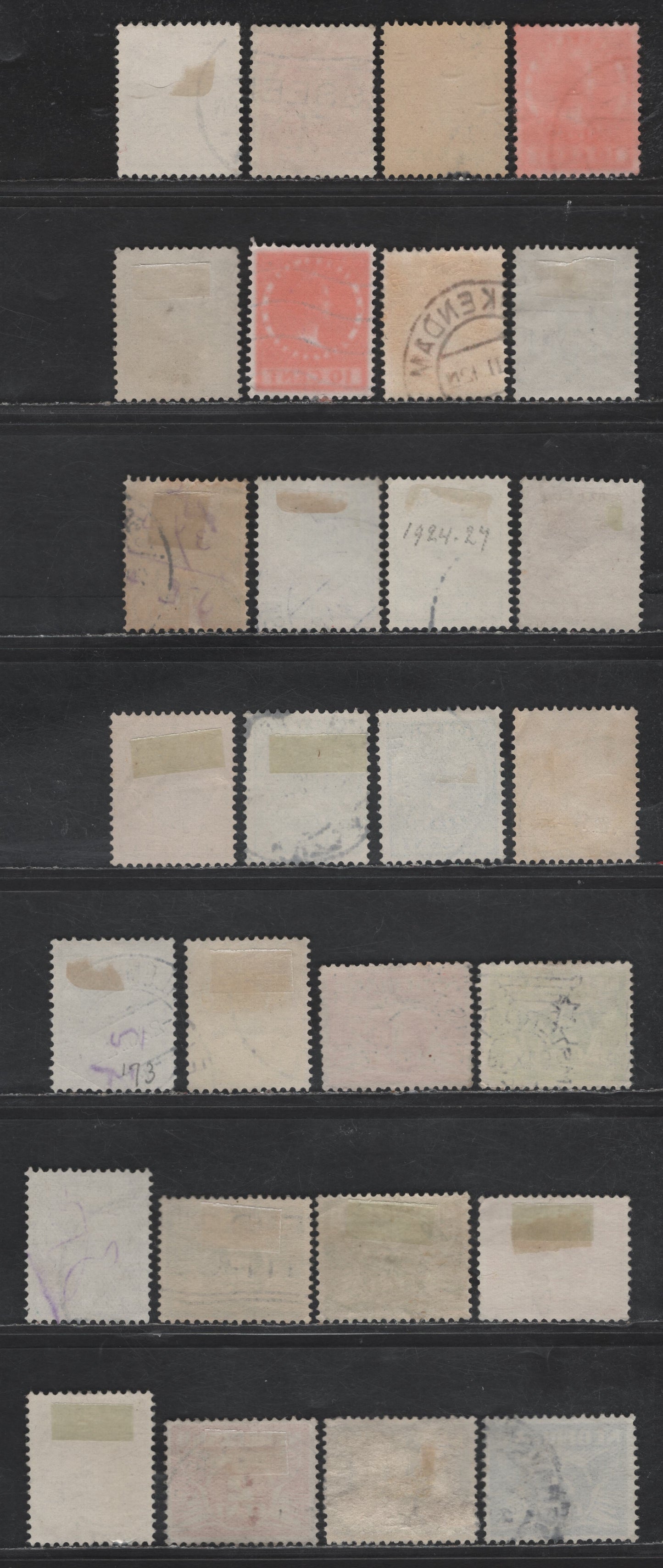 Lot 233 Netherlands SC#142-160 1c - 60c Deep Red - Dark Violet Gull & Queen Wilhelmina, 1924-1926 Gull & Queen Wilhelmina Issue, 28 Very Fine Used Singles, Unwatermarked, Unlisted Shades