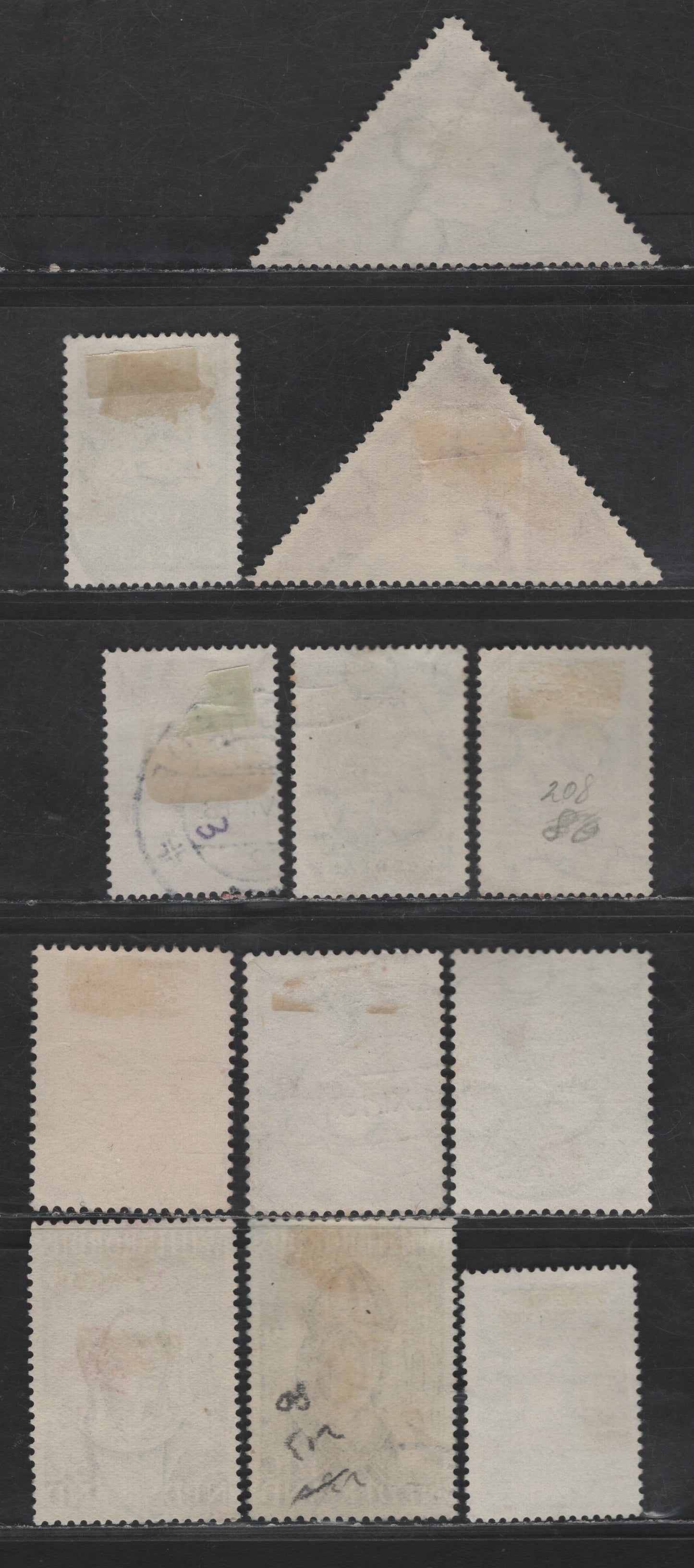 Lot 246 Netherlands SC#204-215 6c - 12.5c Brown Lake - Dark Blue University At Utrecht - Dutch Railroads, 1936-1939 300th Anniv of Founding of University At Utrecht - Centenary Of Dutch Railroads Issues, 12 Very Fine Used Singles