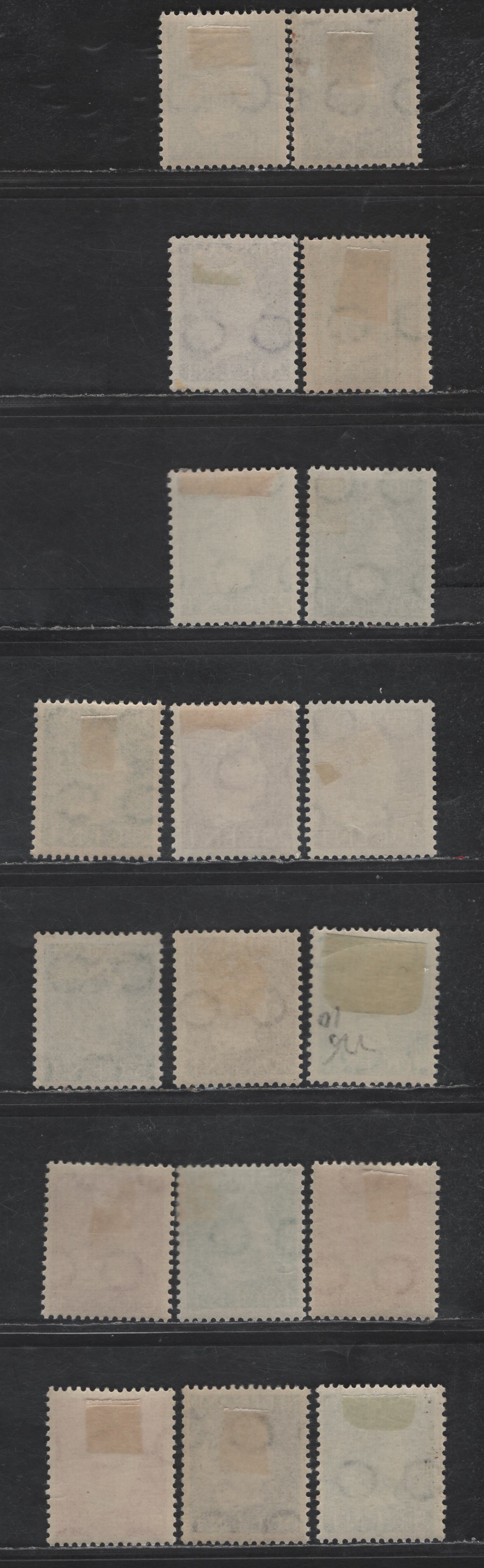 Lot 247 Netherlands SC#216/225B 5c - 60c Dark Green - Purple Brown Queen Wilhelmina, 1940-1947 Queen Wilhelmina Issue, 18 F/VFOG Singles, Shade Variations