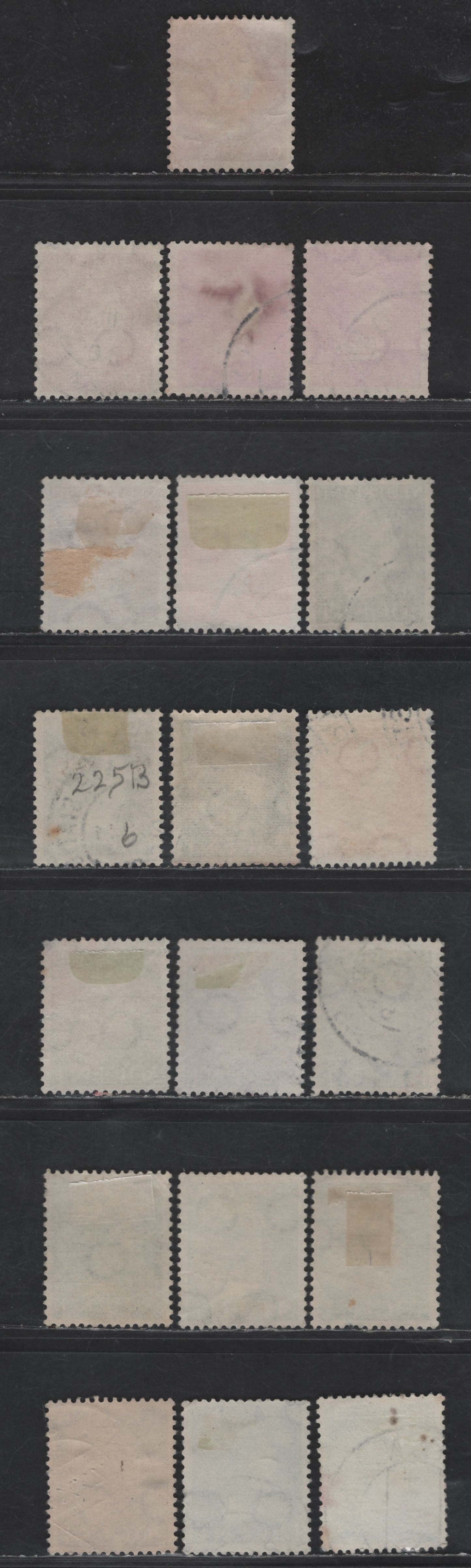 Netherlands SC#216-225B 5c - 60c Dark Green - Purple Brown Queen Wilhelmina, 1940-1947 Queen Wilhelmina Issue, 19 Fine/Very Fine Used Singles, Unlisted Shade Variations