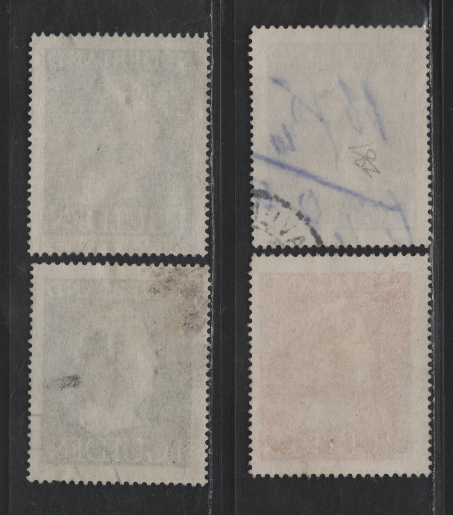 Lot 250 Netherlands SC#278-281 1g - 10g Dark Blue - Dark Purple Queen Wilhelmina, 1946 Queen Wilhelmina Issue, 4 Fine/Very Fine Used Singles, Two Shades Of Blue On 1g