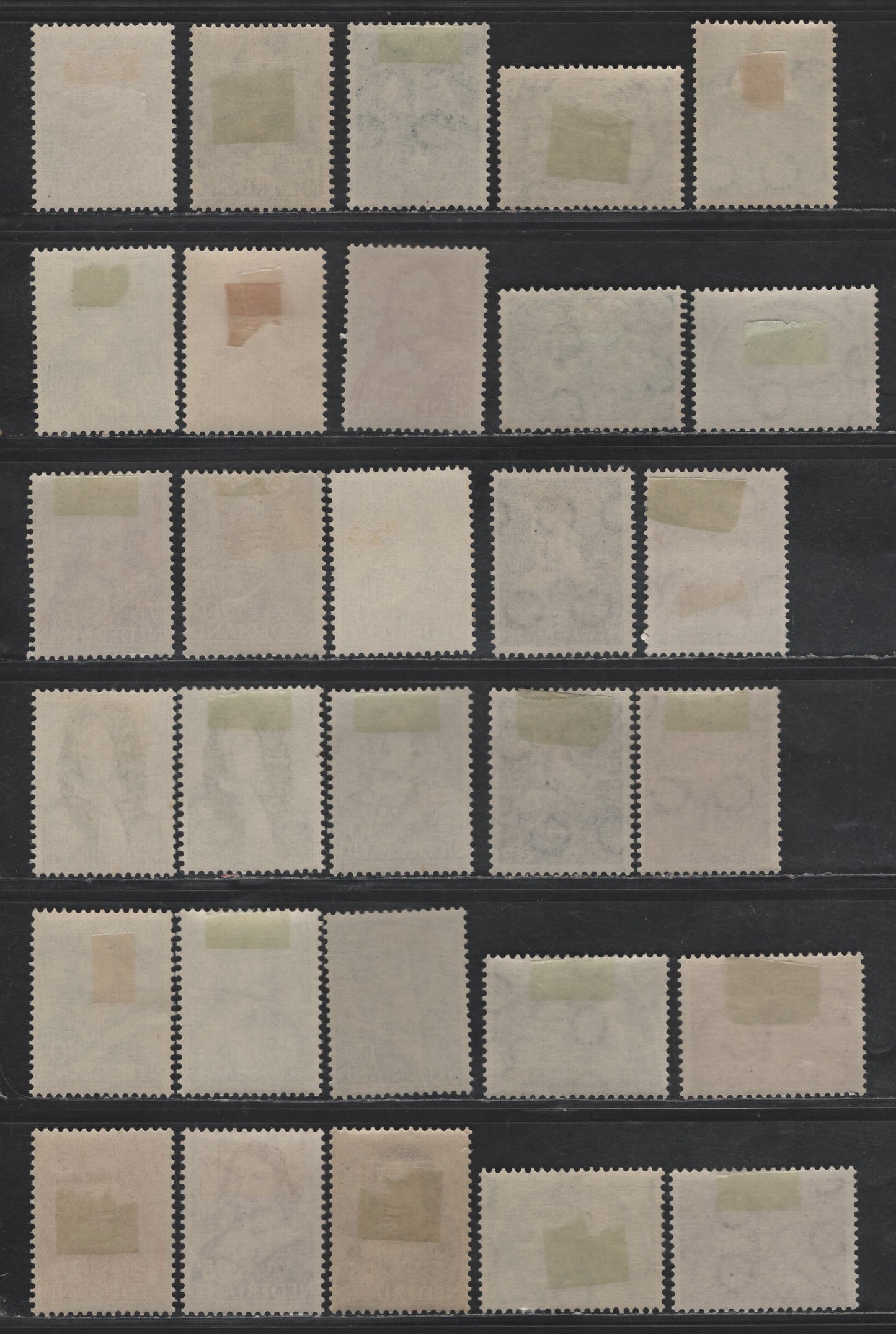 Lot 257 Netherlands SC#245-261, 262a 1c - 40c Black - Bluish Black Portrait, 1943-1944 Portraits & Symbols Issue, 30 VFOG Singles, Most Values Having Unlisted Shade Variations, Includes Both letter Thicknesses On 7.5c