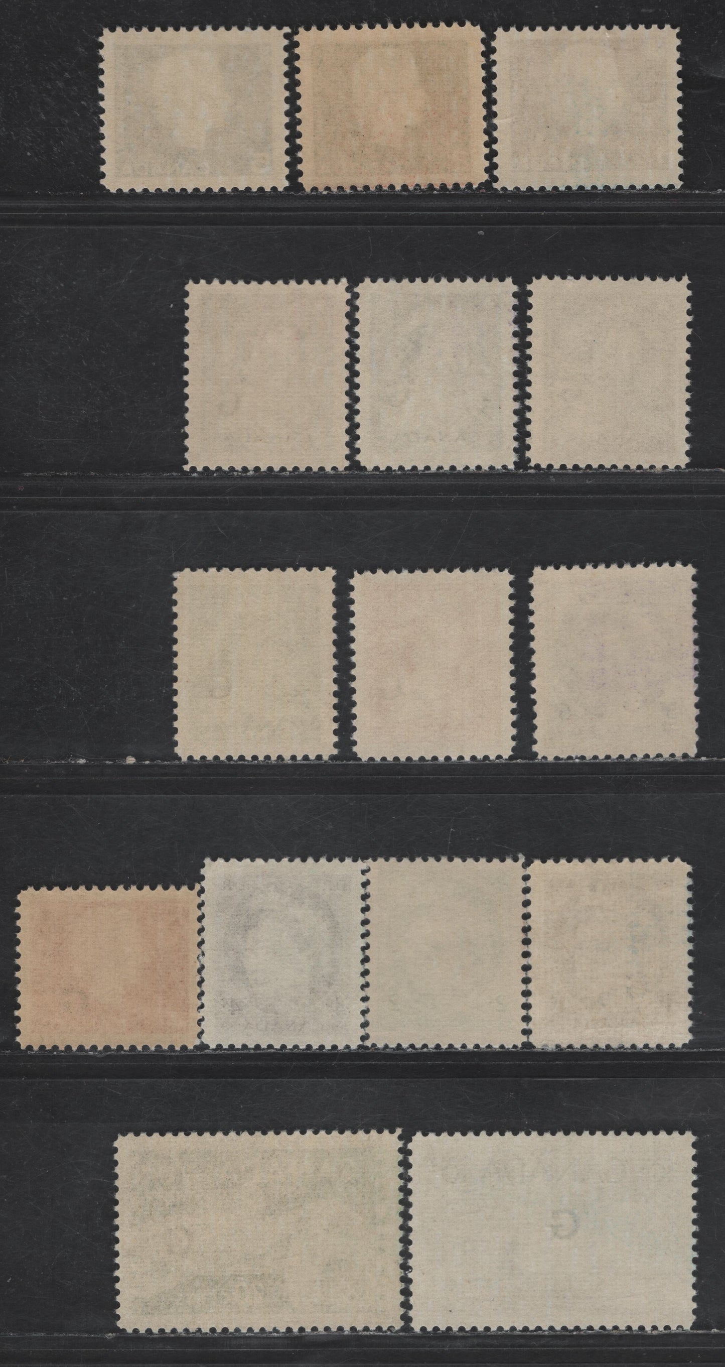 Lot 26 (C) Canada SC#O33-O37, O39-O49 1c - 5c Violet Brown - Violet Blue Queen Elizabeth II, 1953-1963 Karsh - Cameo Issues, 15 VFNH Singles, Natural Gum Skip On 2c Cameo