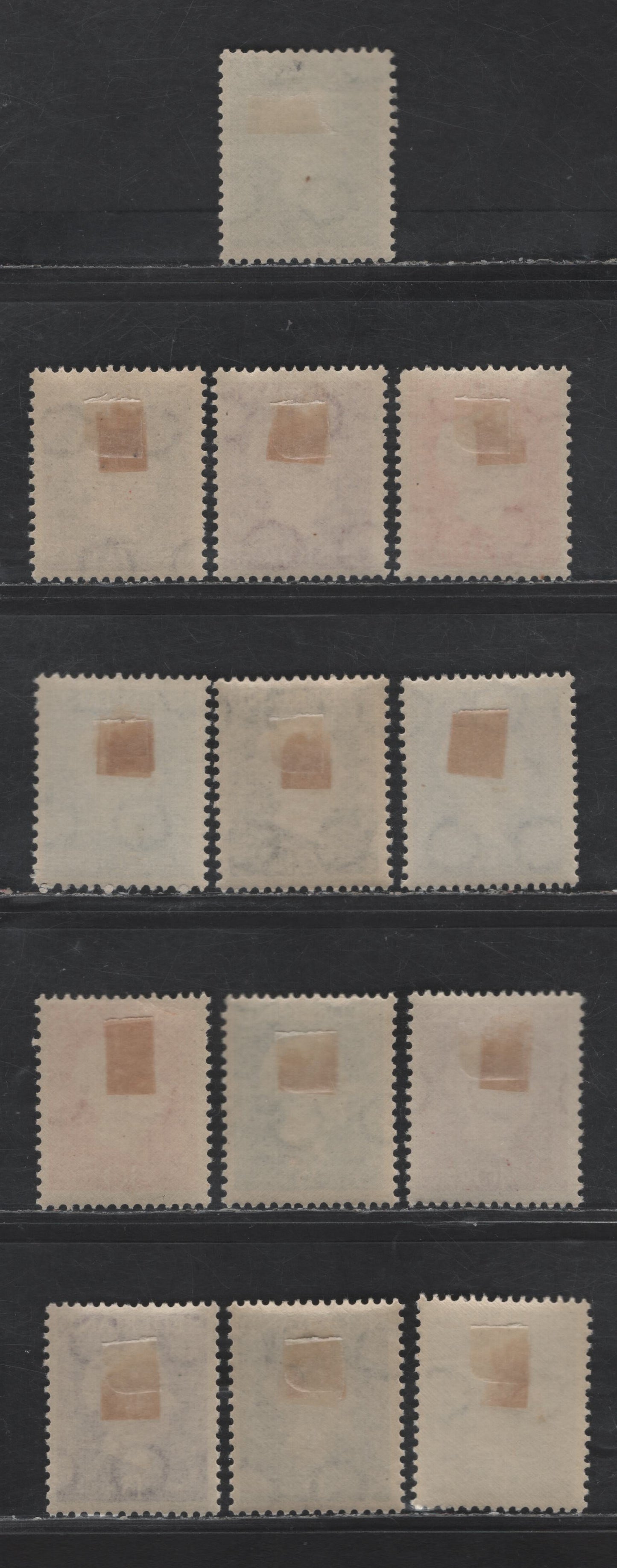 Lot 262 Netherlands SC#286-297, 301 5c - 40c Olive Green - Henna Brown Queen Wilhelmina, 1947-1948 Queen Wilhelmina Issue, 13 F/VFOG Singles