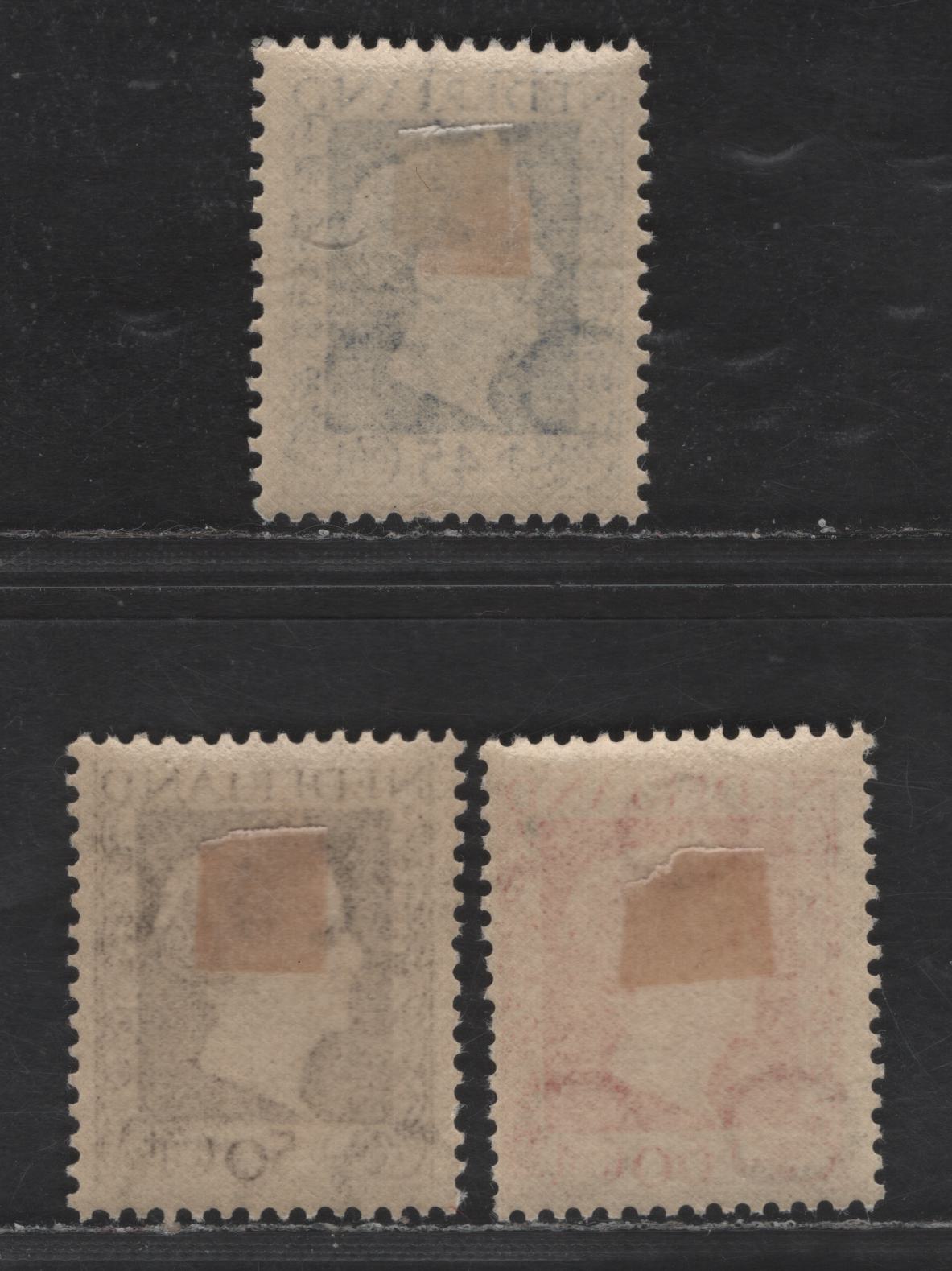 Lot 264 Netherlands SC#298-300 45c - 60c Deep; Blue - Red Queen Wilhelmina, 1947-1948 Queen Wilhelmina Issue, 3 VFOG Singles