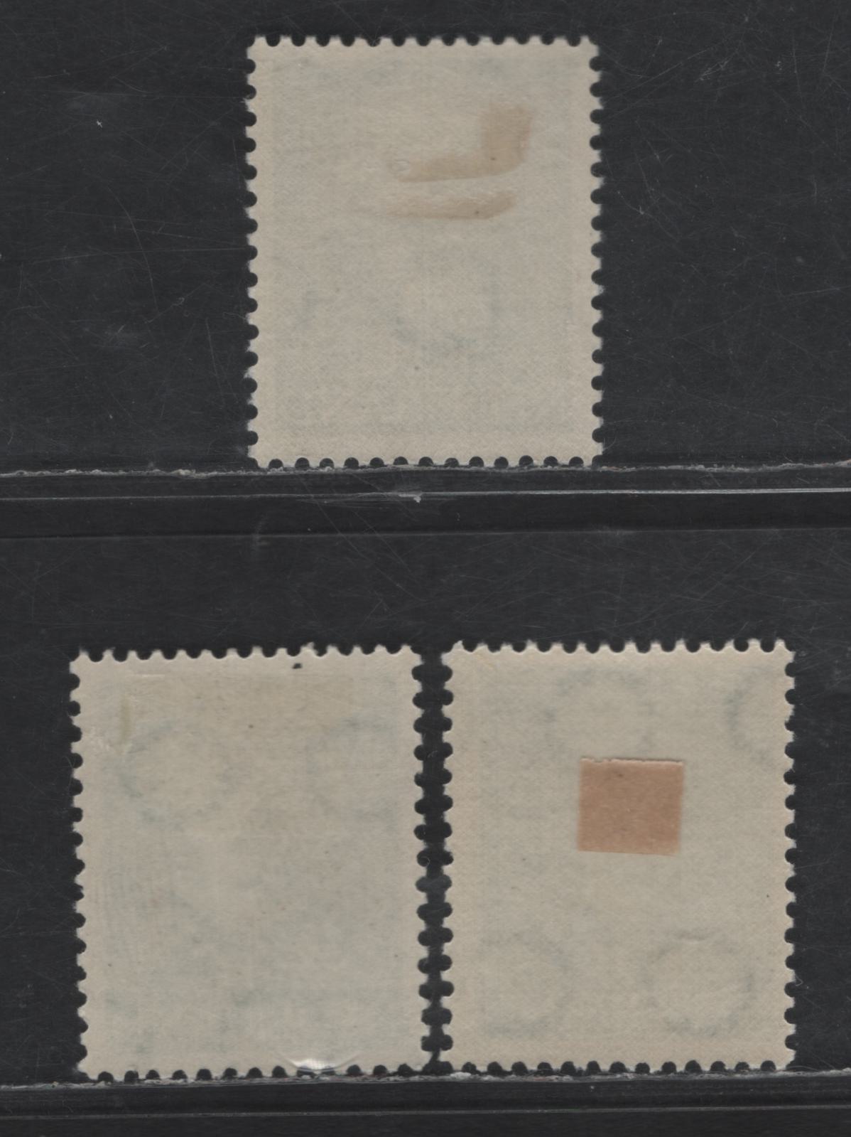 Lot 268 Netherlands SC#317 50c Blue Green Queen Juliana, 1949 Queen Juliana Issue, 3 F/VFOG Singles, 3 Different Shades