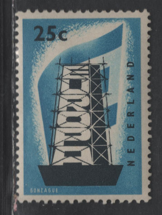 Netherlands SC#369 25c Bright Blue & Black Europa, 1956 Europa Issue, A VFOG Single