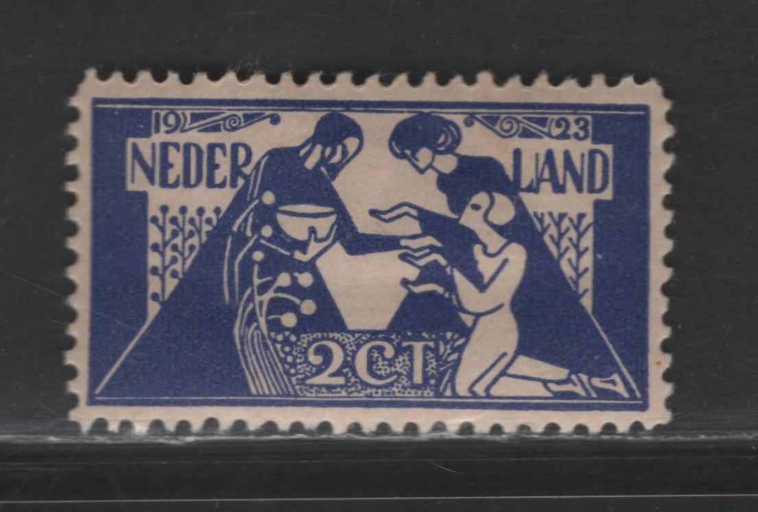 Lot 287 Netherlands SC#B5 10c+5c Orange Red Symbolical of Charity, 1923 Semi Postal Issue, A VFOG Single