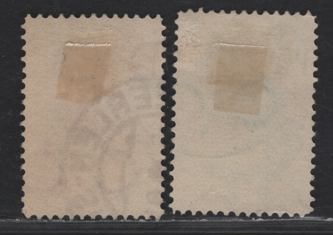 Lot 309 Netherlands SC#B48-B49 1.5c+1.5c - 6c+4c Blue Green - Carmine Rose Stained Glass Window & Detail Of Repair Method - Gouda Church, 1931 Semi Postal Issue, 2 Very Fine Used Singles