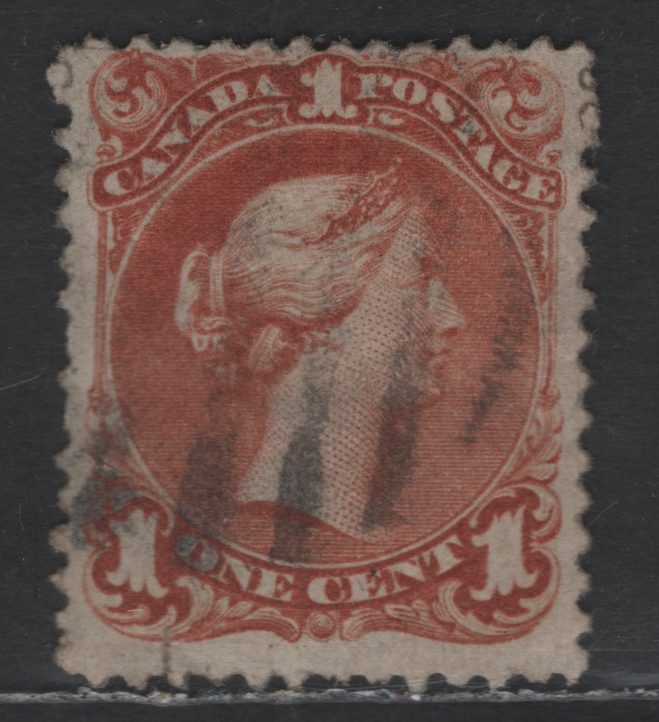 Lot 34 Canada SC#22ii 1c Brown Red Queen Victoria, 1868-1876 Large Queen Issue, A Very Good Used Single, Bothwell Paper (Duckworth 6, FO-N)