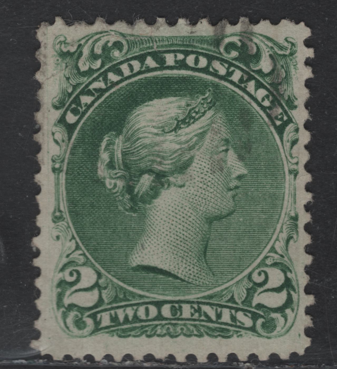 Lot 36 Canada SC#24iv 2c Green Queen Victoria, 1868-1876 Large Queen Issue, A Fine Used Single, Bothwell Paper (Duckworth 6, FO-N)