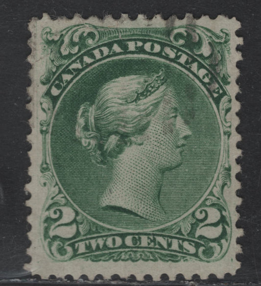 Lot 36 Canada SC#24iv 2c Green Queen Victoria, 1868-1876 Large Queen Issue, A Fine Used Single, Bothwell Paper (Duckworth 6, FO-N)