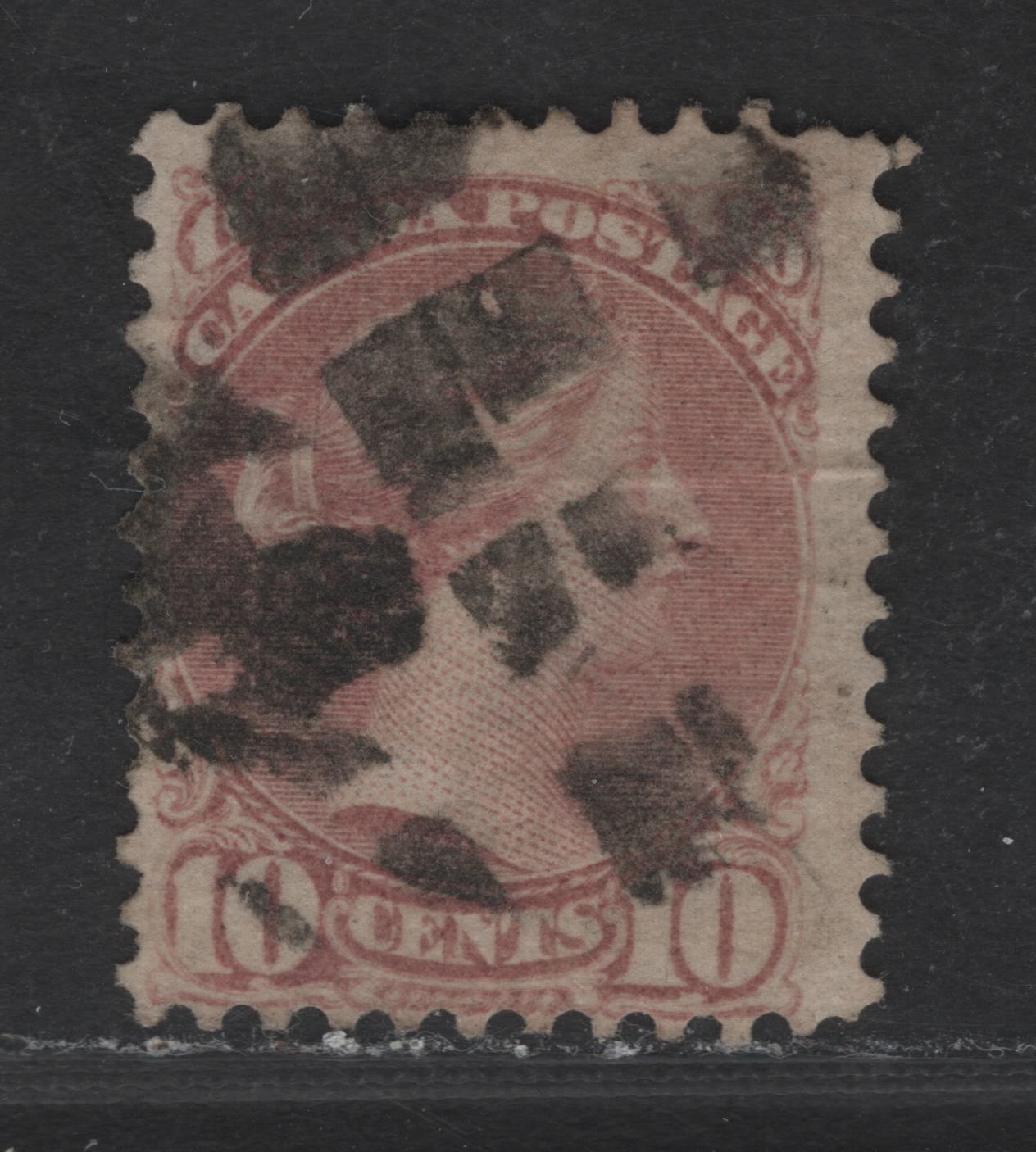 Lot 51 Canada SC#40c 10c Dull Rose Lilac Queen Victoria, 1870-1893 Small Queen Issue, A Very Good Used Single, Mid Montreal Printing, Paper MM-I, Natural Minor Paper Wrinkle, Perf 11.75x12