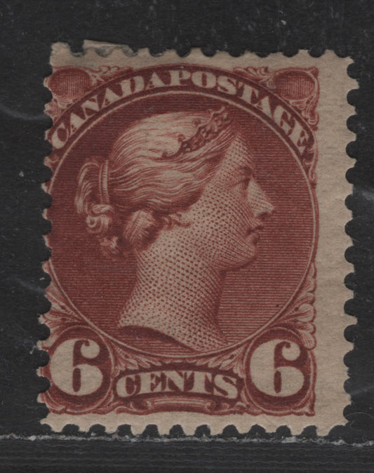 Lot 54 Canada SC#43 6c Red Brown Queen Victoria, 1888-1897 Small Queen Issue, A VGOG Single, 2nd Ottawa Printing, Paper 20-N, Perf 12x12.2