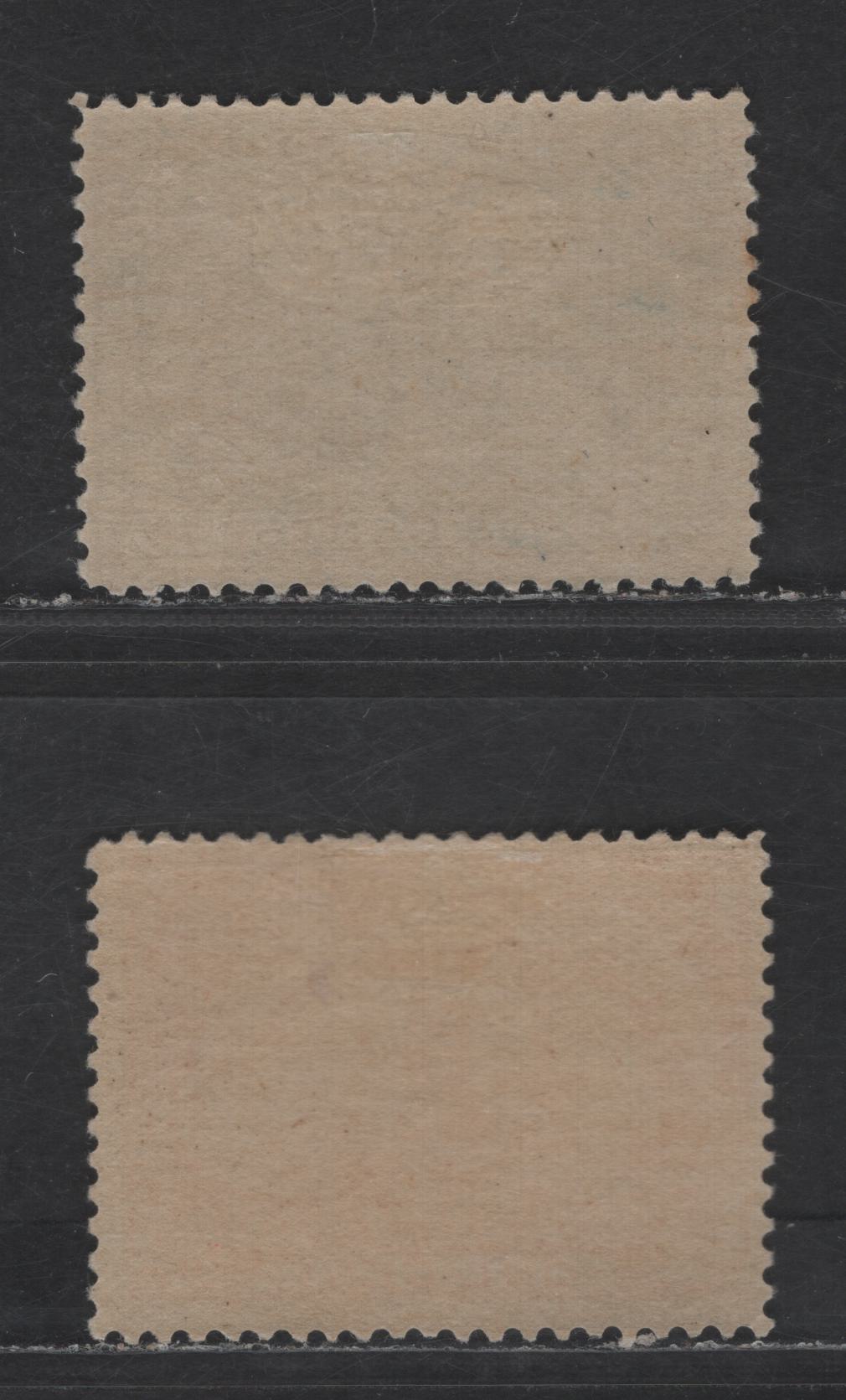 Lot 60 Canada SC#51i, 54 1c & 5c Yellow Orange - Deep Blue Queen Victoria, 1897 Diamond Jubilee Issue, 2 FOG Singles