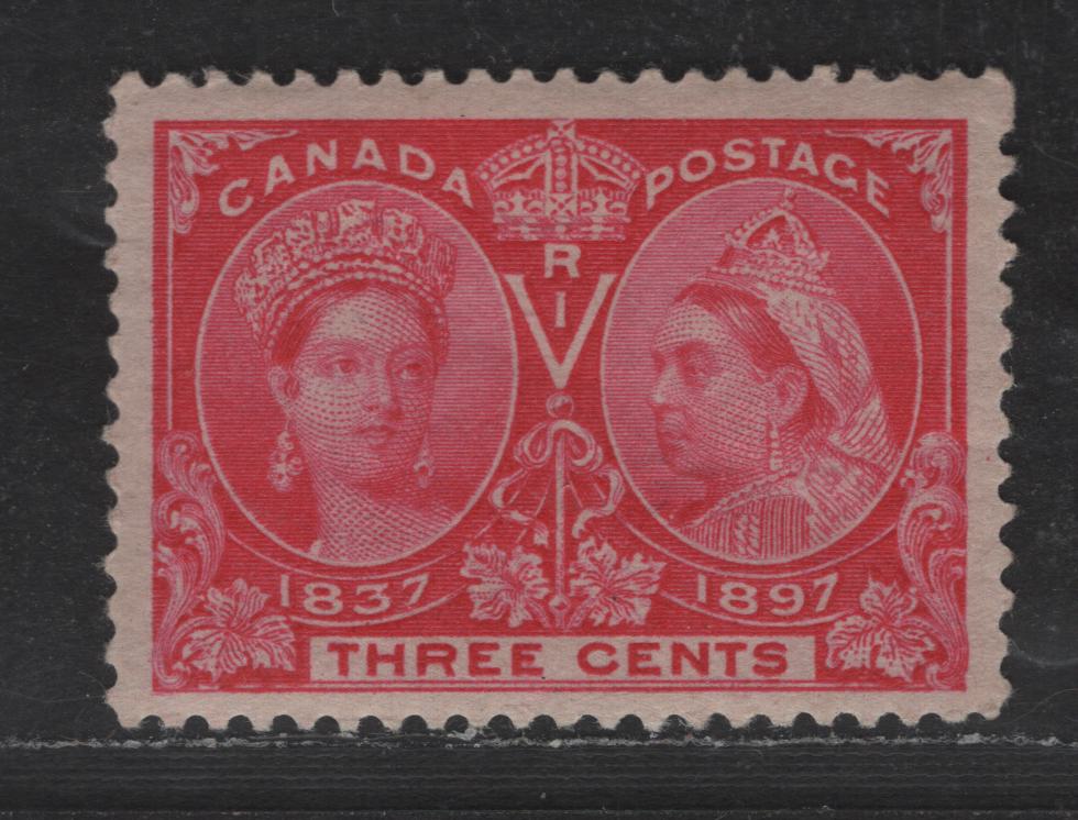 Lot 62 Canada SC#53 3c Bright Rose Queen Victoria, 1897 Diamond Jubilee Issue, A VFOG Single