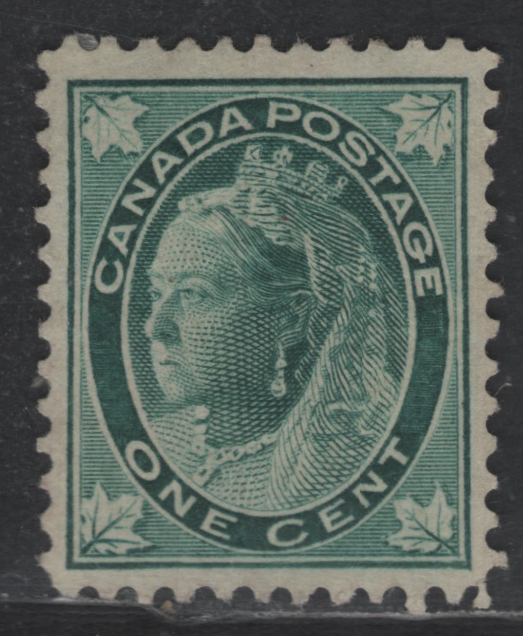 Lot 68 Canada SC#67 1c Blue Green Queen Victoria, 1897-1898 Maple Leaf Issue, A Very Fine Unused Single, Vertical Wove Paper