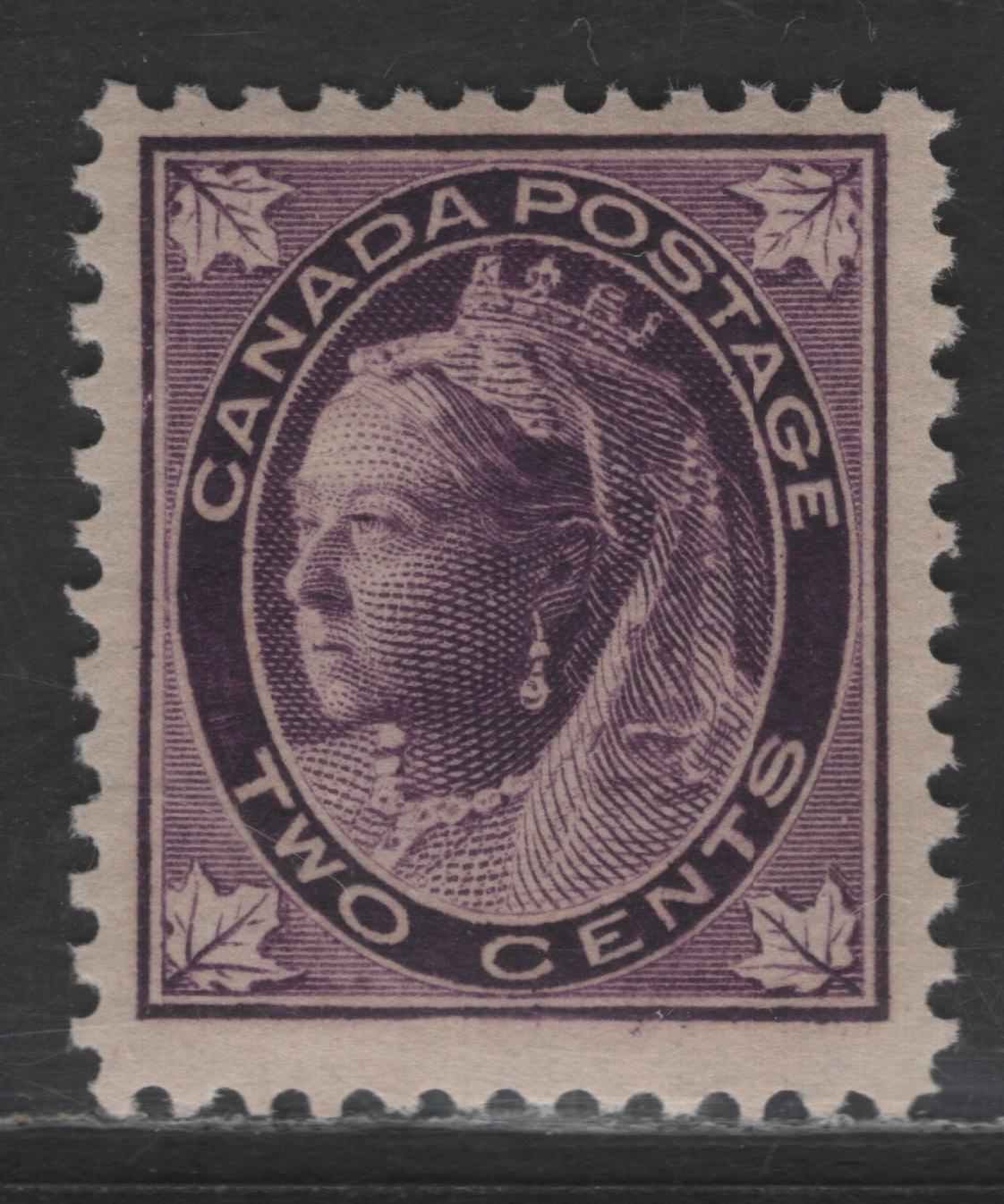Lot 69 Canada SC#68 2c Purple Queen Victoria, 1897-1898 Maple Leaf Issue, A FNH Single, Horizontal Wove Paper