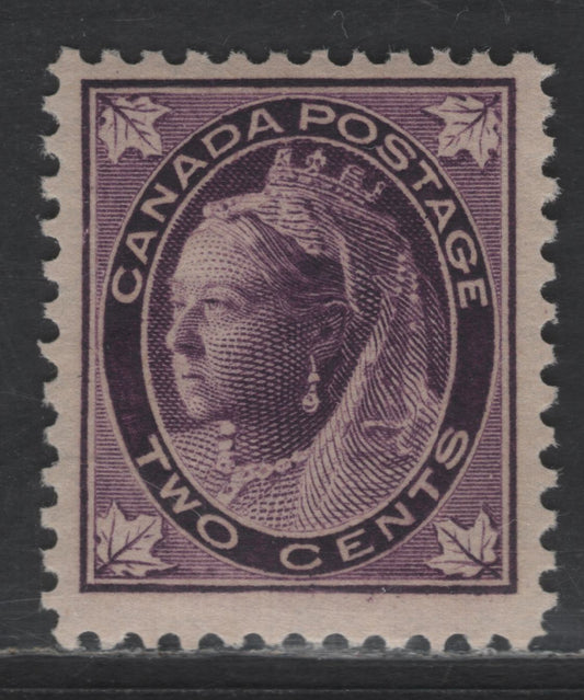 Lot 69 Canada SC#68 2c Purple Queen Victoria, 1897-1898 Maple Leaf Issue, A FNH Single, Horizontal Wove Paper