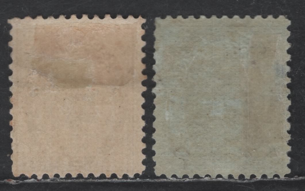 Lot 71 Canada SC#70-71 5c - 6c Dark Blue on Bluish - Brown Queen Victoria, 1897-1899 Maple Leaf & Provisional Issues, 2 FOG Singles, Horizontal & Vertical Wove Papers