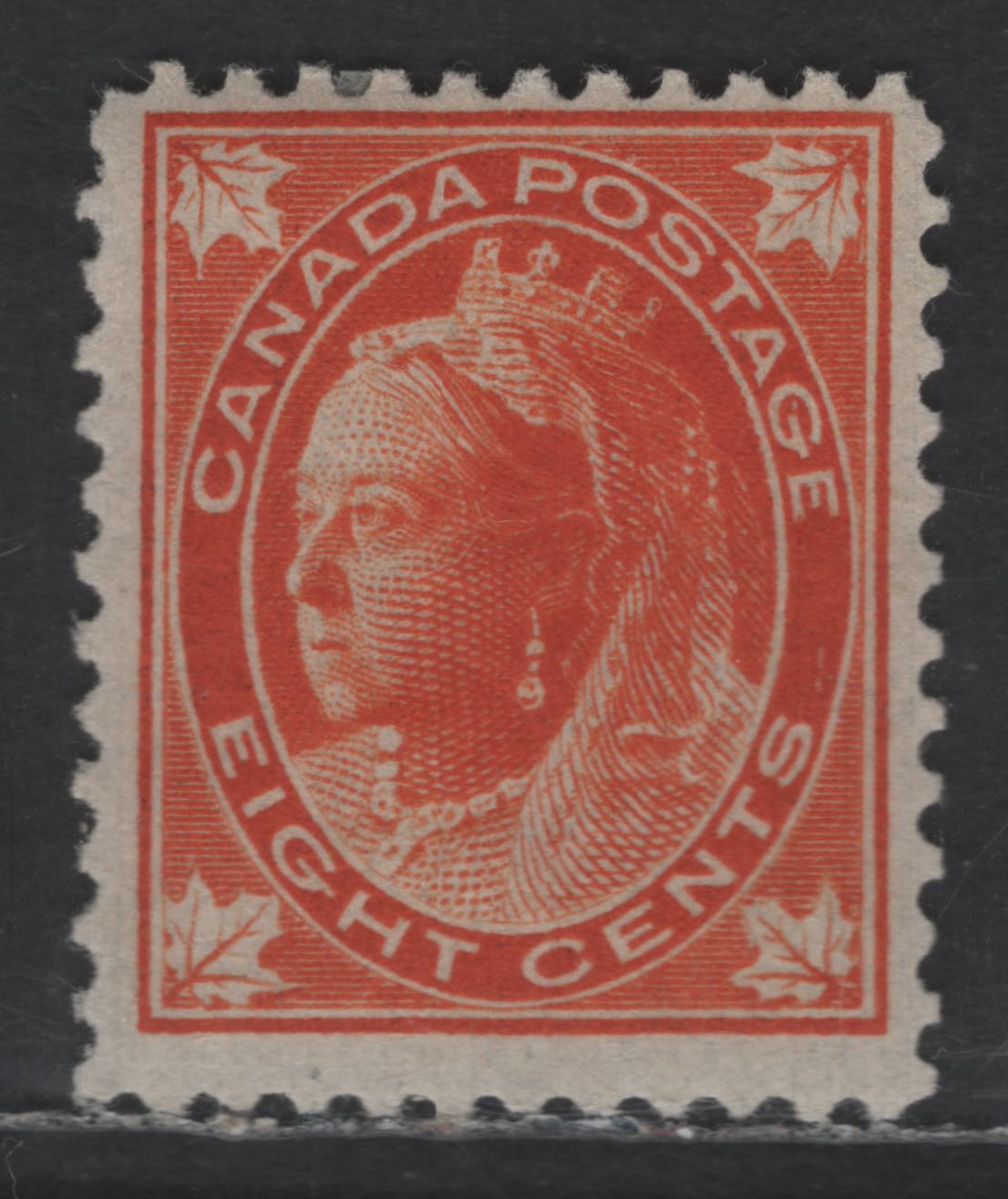 Lot 73 Canada SC#72 8c Deep Orange Queen Victoria, 1897-1898 Maple Leaf Issue, A FOG Single, Vertical Wove Paper