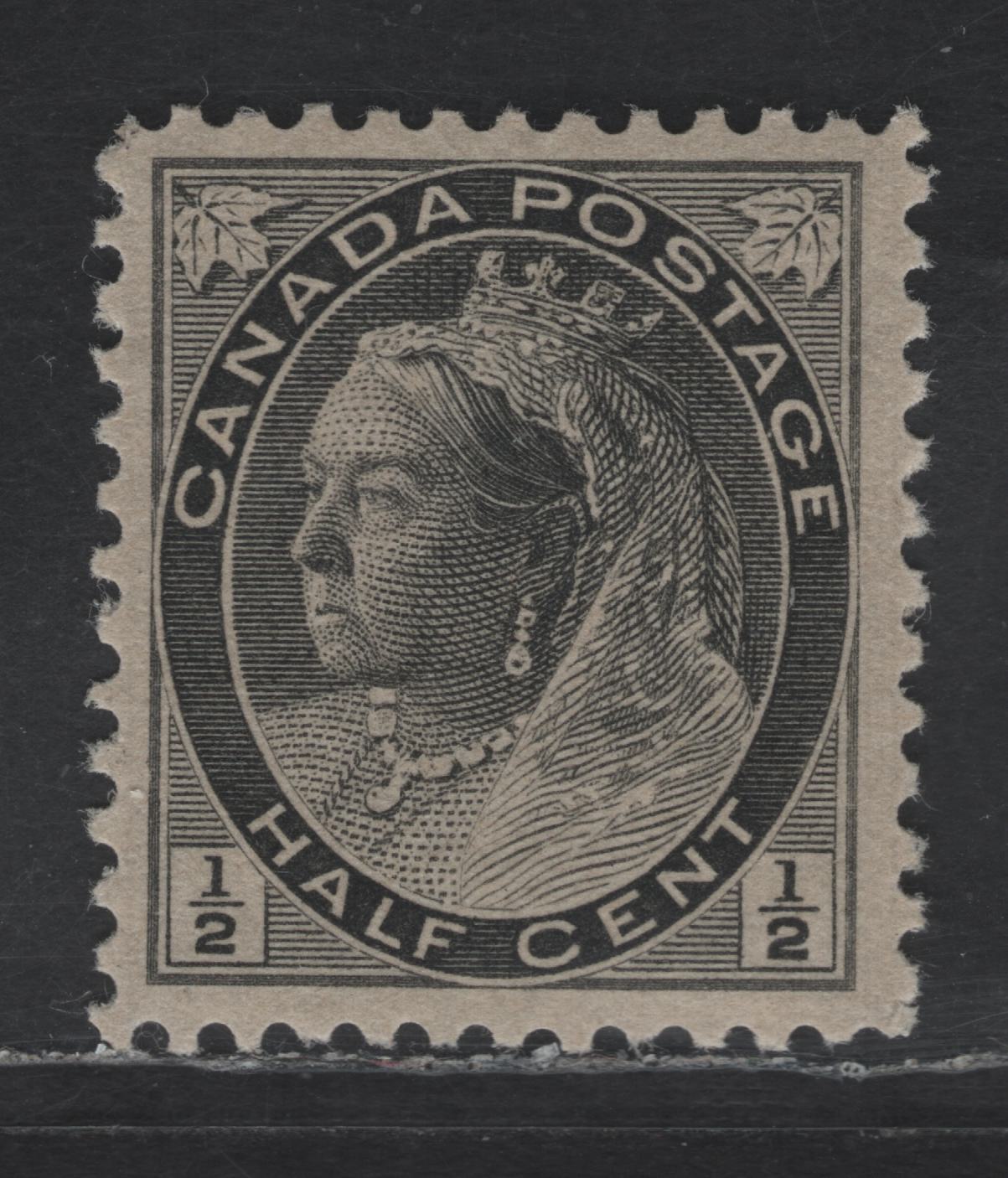 Lot 77 Canada SC#74var 1/2c Gray Black Queen Victoria, 1898-1902 Numeral Issue, A VFOG Single, Horizontal Wove Paper