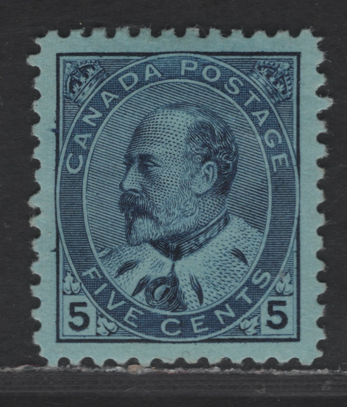 Lot 84 Canada SC#91 5c Blue King Edward VII, 1903-1908 King Edward VII Issue, A VFOG Single, Horizontal Bluish Wove Paper