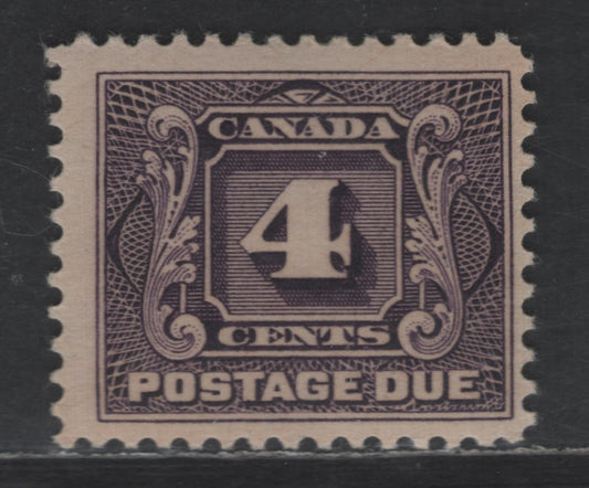 Lot 92 Canada SC#J3 4c Deep Rose Lilac Numeral, 1906-1928 First Postage Due Issue, A FNH Single, Dry Printing