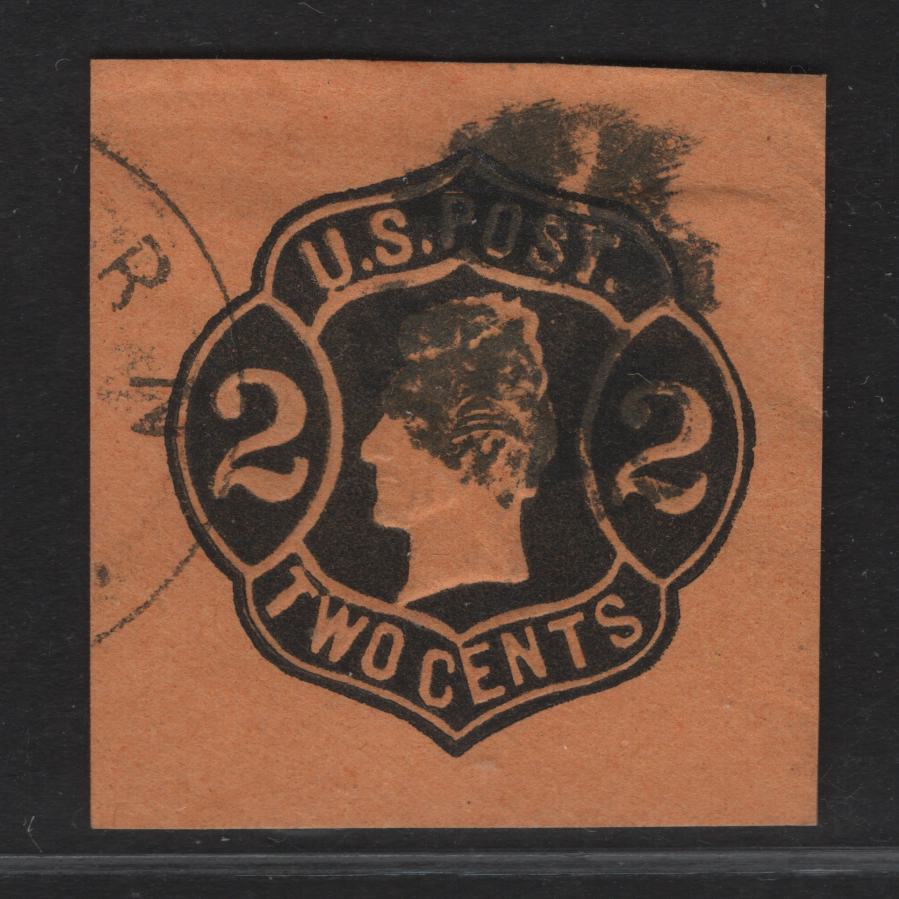 Lot 11 United States SC#U52 2c Black Jackson, 1863-1864 Third Nesbitt Issue, A Very Fine Used Single, Orange Paper