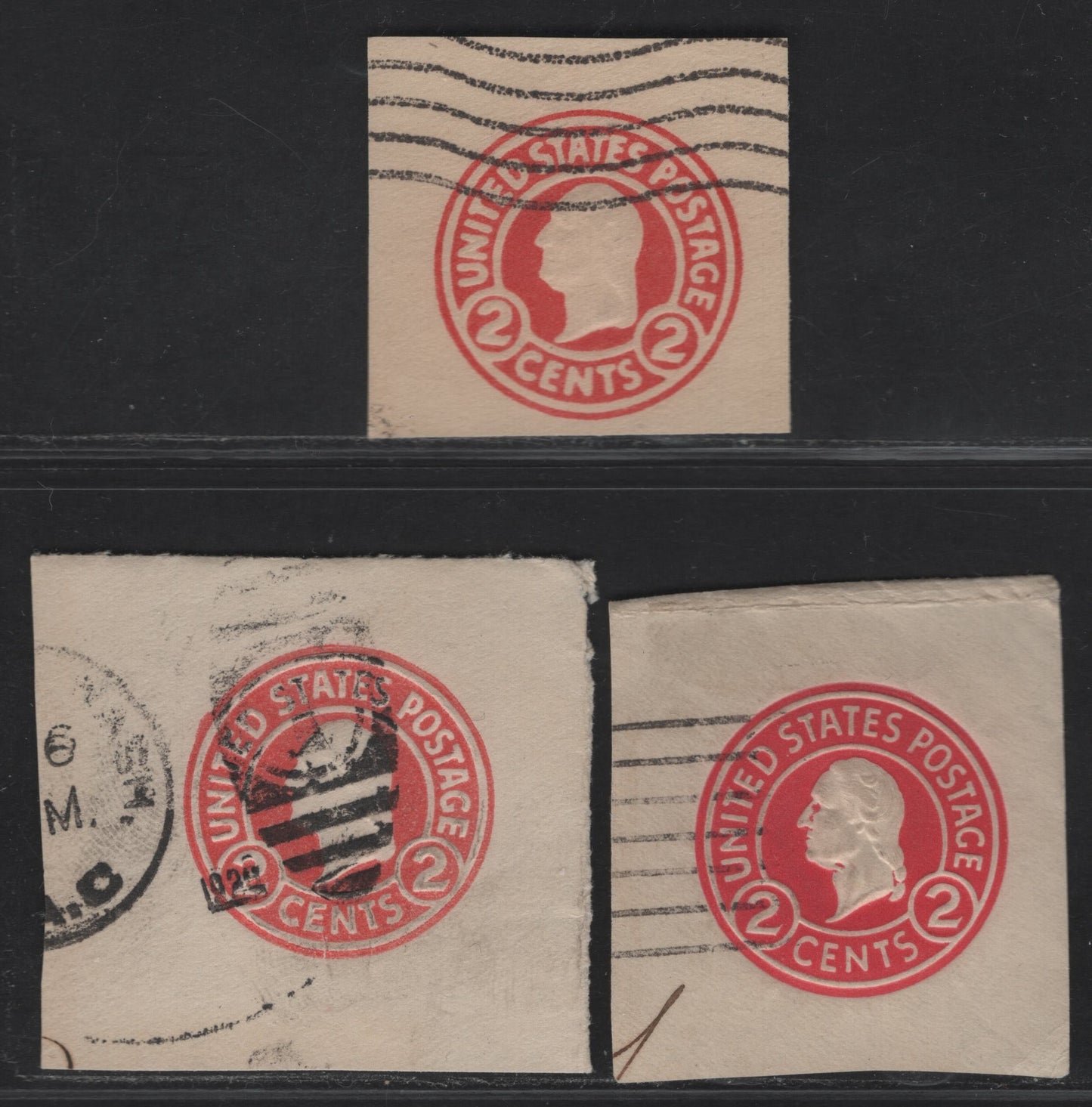 Lot 111 United States SC#U429d-f 2c Pink, Carmine Pink & Rose Carmine Washington, 1915-1932 Heads Issue,  Fine/Very Fine Unused Singles, Die 5, Die 7 & Die 7 On White, Unusual Shades, As Most Are Carmine